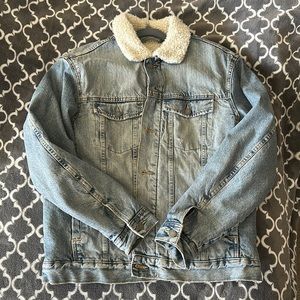 (NWOT) Full Fur Lined Denim Jacket